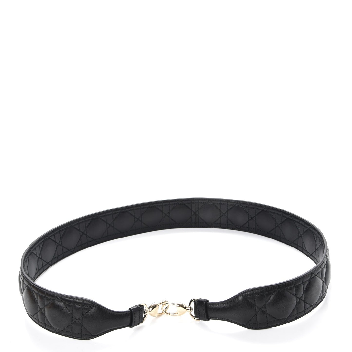 Lambskin Cannage Shoulder Strap Black