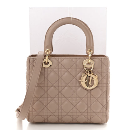 Christian Dior Lambskin Cannage Medium Lady Dior Beige 11 of 11