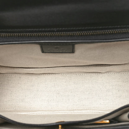 Gucci Boarded Dyana Lux Calfskin Web Medium Bamboo 1947 Top Handle Bag Black 5 of 9