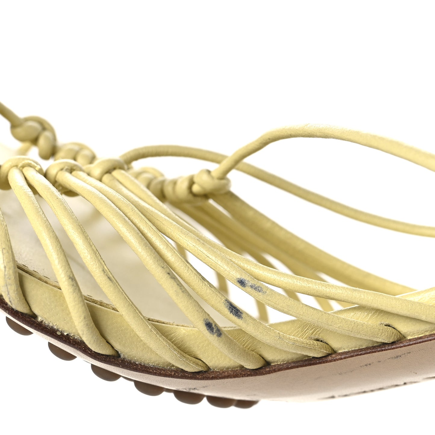 Nappa Dot Ankle Tie Sandals 39.5 Moon Beam