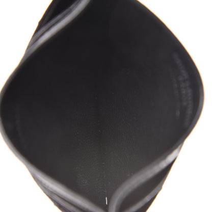 Saint Laurent Grain De Poudre Matelasse Chevron Monogram Credit Card Case Black 5 of 8