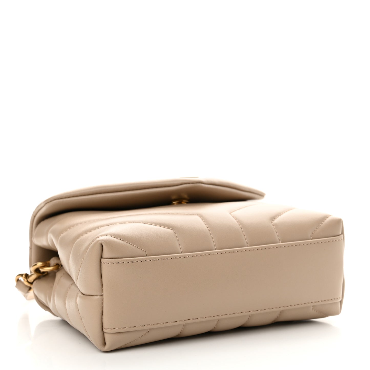 Calfskin Y Quilted Monogram Toy Loulou Crossbody Bag Dark Beige
