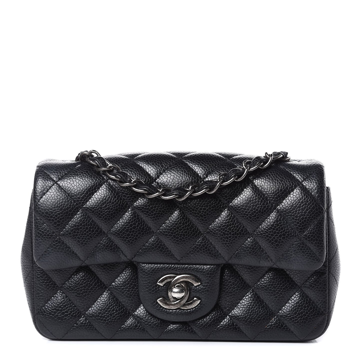 Caviar Quilted Mini Rectangular Flap Black