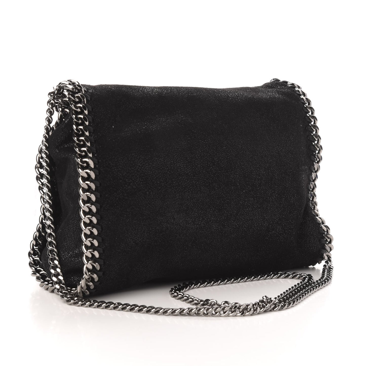 Shaggy Deer Embroidered Palm Tree Mini Falabella Tote Black