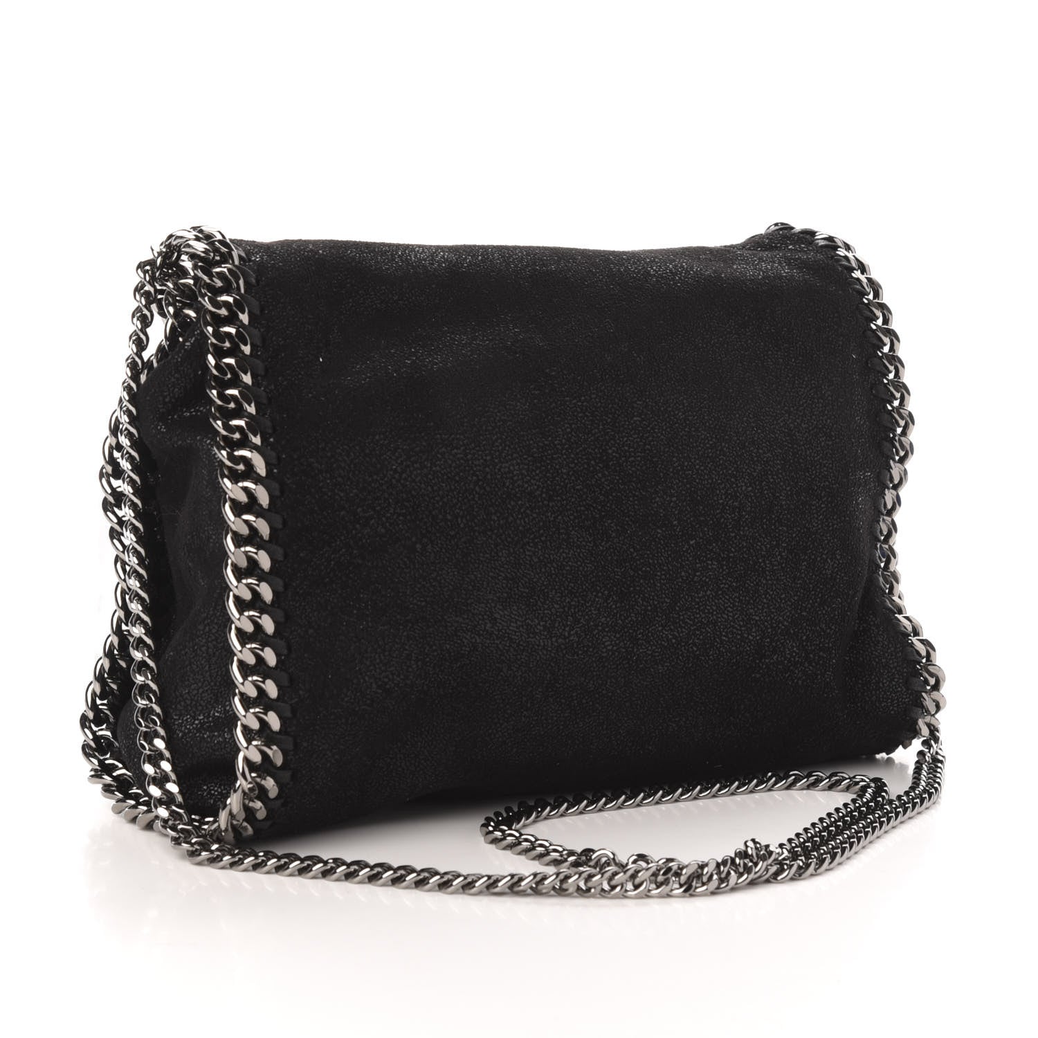 Stella McCartney Shaggy Deer Embroidered Palm Tree Mini Falabella Tote Black 4 of 11