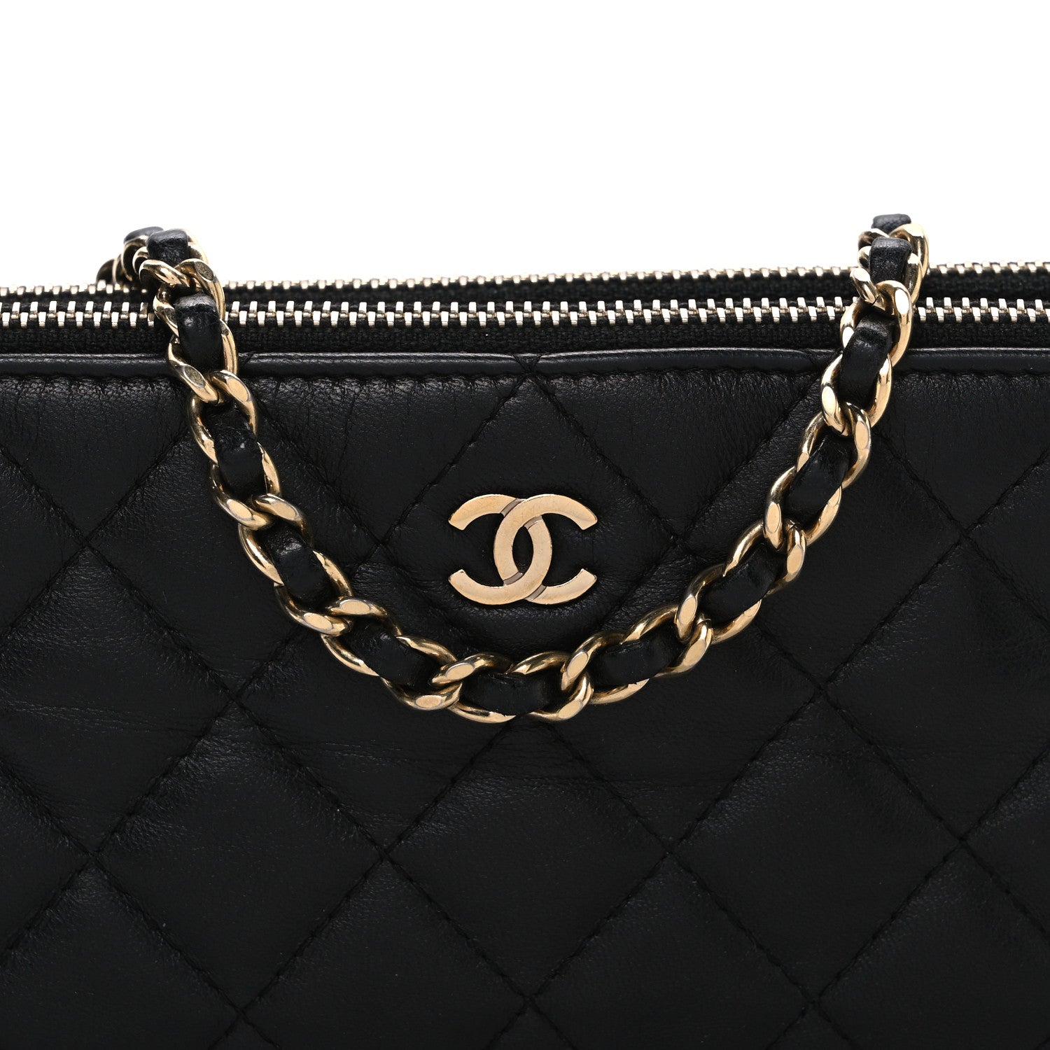 Chanel Lambskin Quilted Small Clutch With Chain  Black 9 of 11