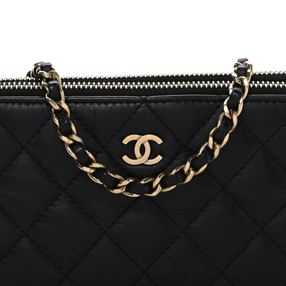 Chanel Lambskin Quilted Small Clutch With Chain  Black 9 of 11