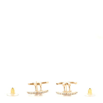 Chanel Metal Crystal Bead CC Earrings Gold 3 of 4