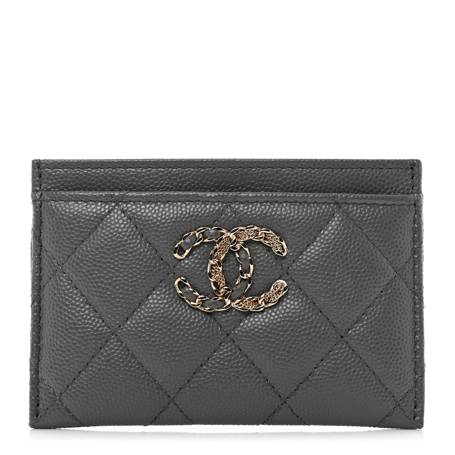 Chanel Caviar Quilted French New Wave Card Holder Grey 1 of 7