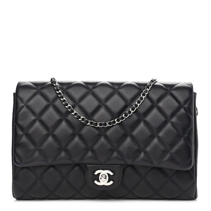 Chanel Lambskin Quilted Clutch With Chain Flap Black 1 of 10