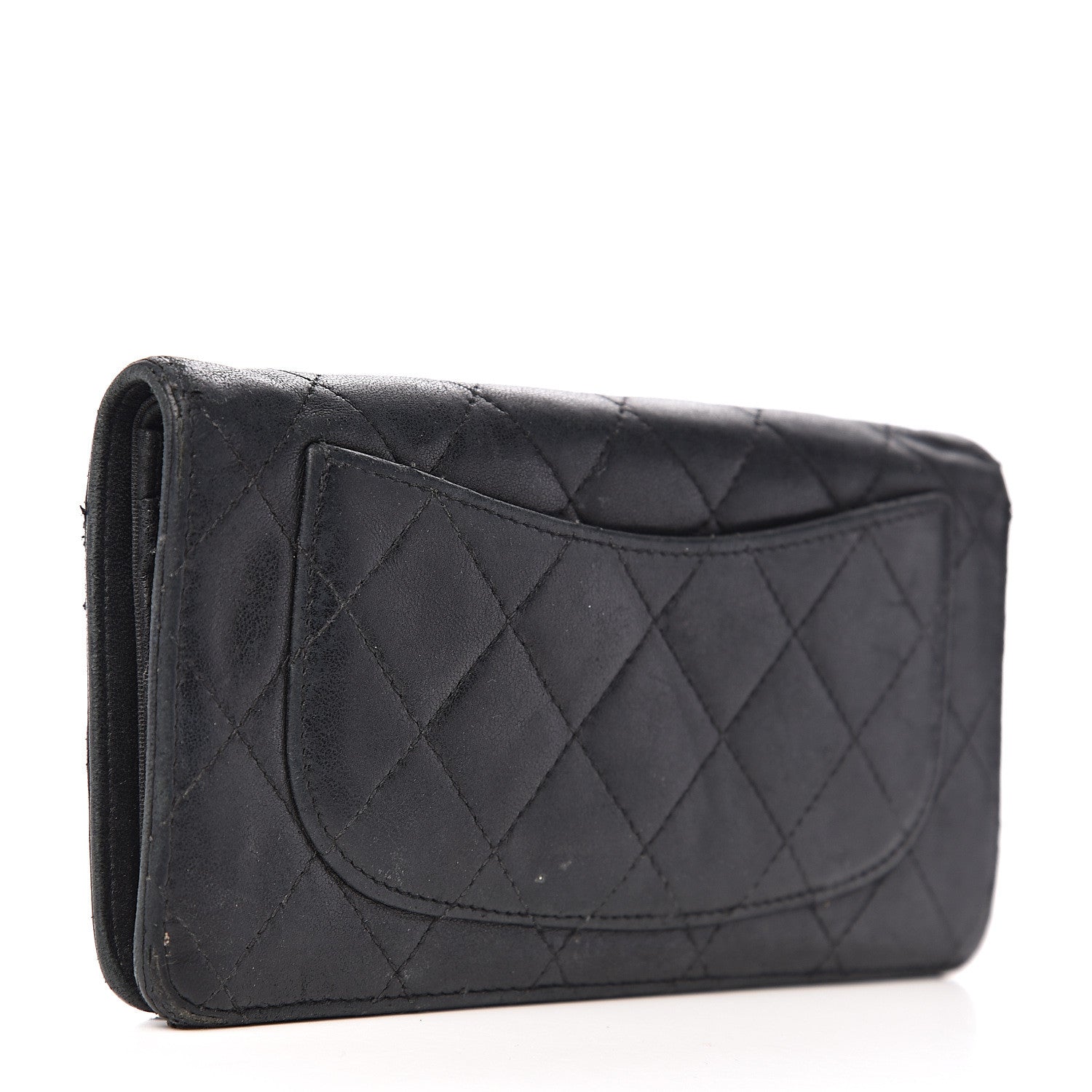 Chanel Lambskin Quilted Yen Wallet Black 2 of 16