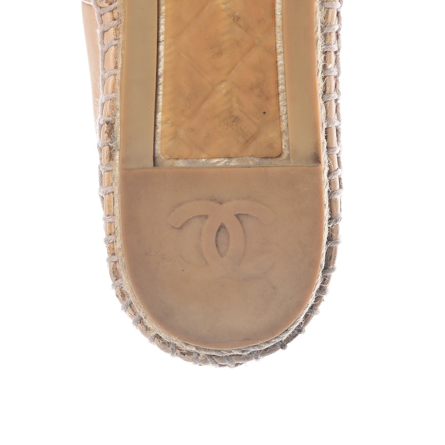 Lambskin CC Espadrilles 38 Beige Black
