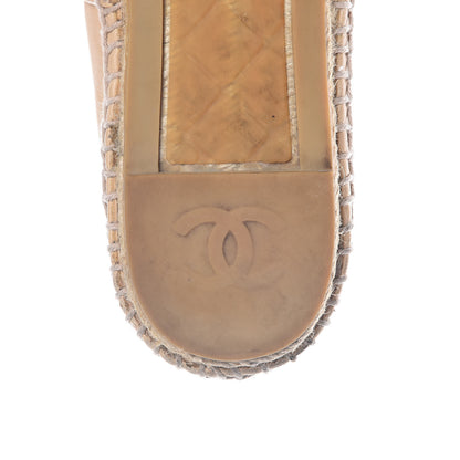 Chanel Lambskin CC Espadrilles 38 Beige Black 11 of 17