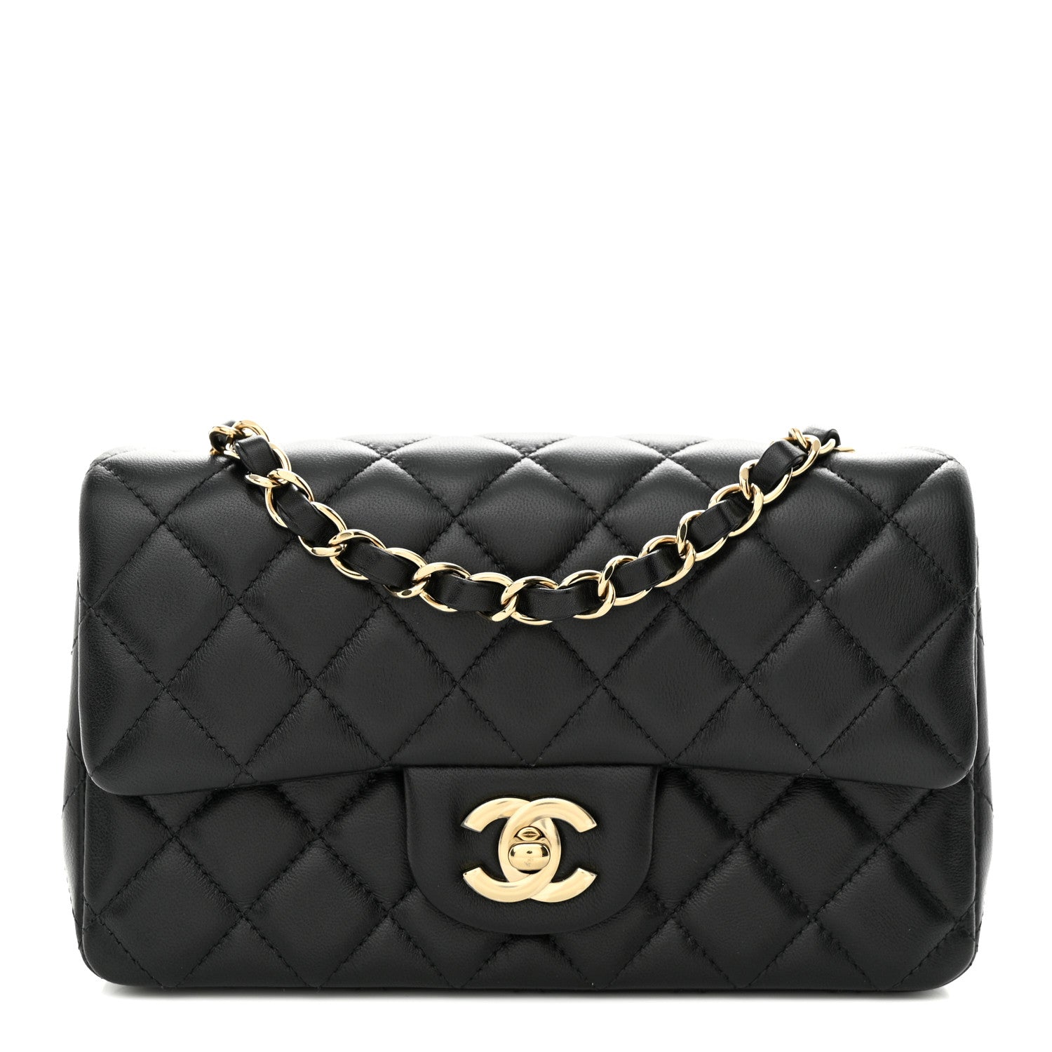 Chanel Lambskin Quilted Mini Rectangular Flap Black 1 of 11
