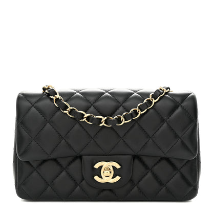Chanel Lambskin Quilted Mini Rectangular Flap Black 1 of 11