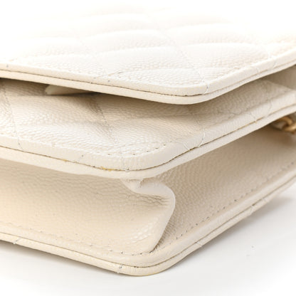 Chanel Caviar Quilted Wallet On Chain WOC White 10 of 10