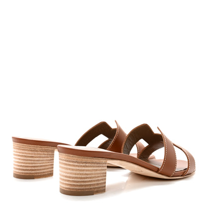 Hermes Calfskin Oasis Sandals 36 Gold 4 of 9