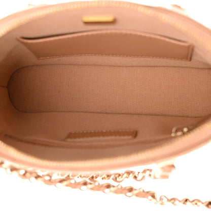 Chanel Shiny Lambskin Quilted Shiny Coco Clutch With Chain Dark Beige 5 of 10