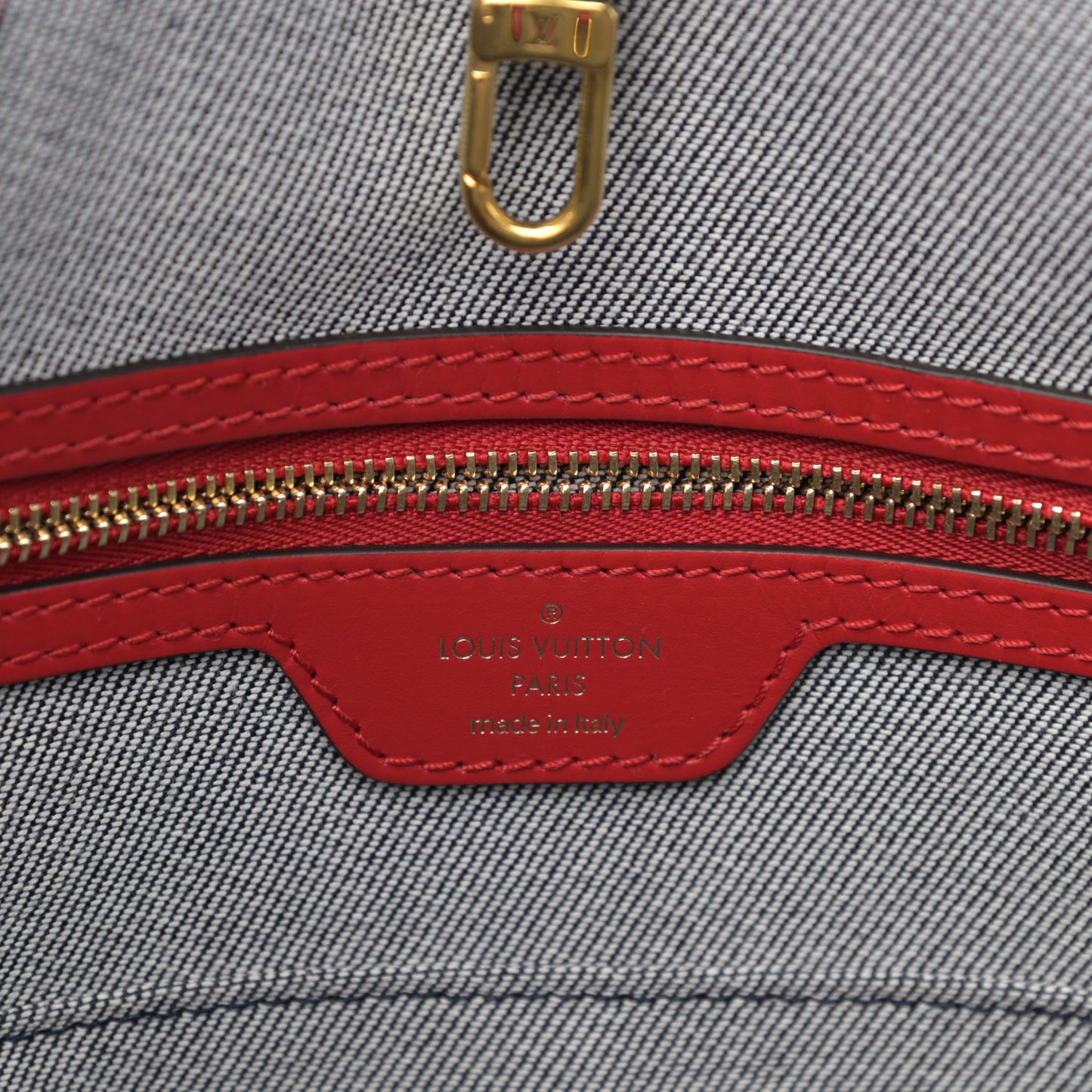 Denim Damier Monogram Onthego Blue Rouge