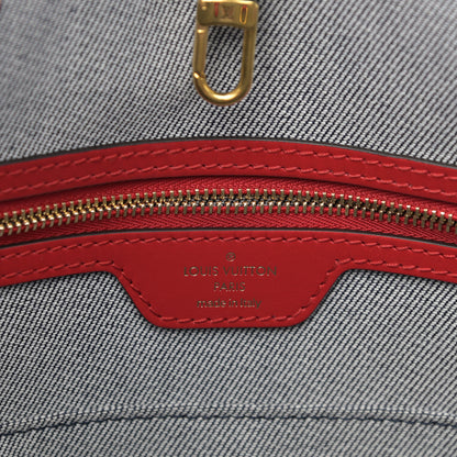 Louis Vuitton Denim Damier Monogram Onthego Blue Rouge 6 of 10