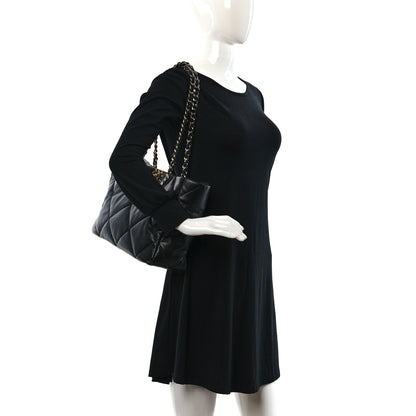 Chanel Lambskin Quilted Chanel 19 East West Shopping Bag Black 2 of 9