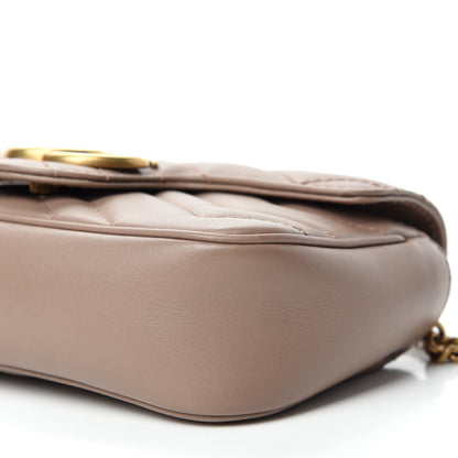 Gucci Calfskin Matelasse Super Mini GG Marmont Shoulder Bag Porcelain Rose 7 of 12