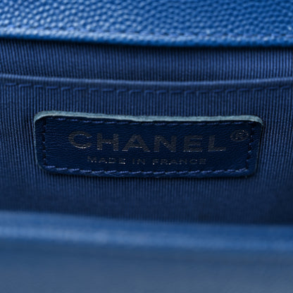 Chanel Caviar Quilted Medium Boy Flap Blue 6 of 11