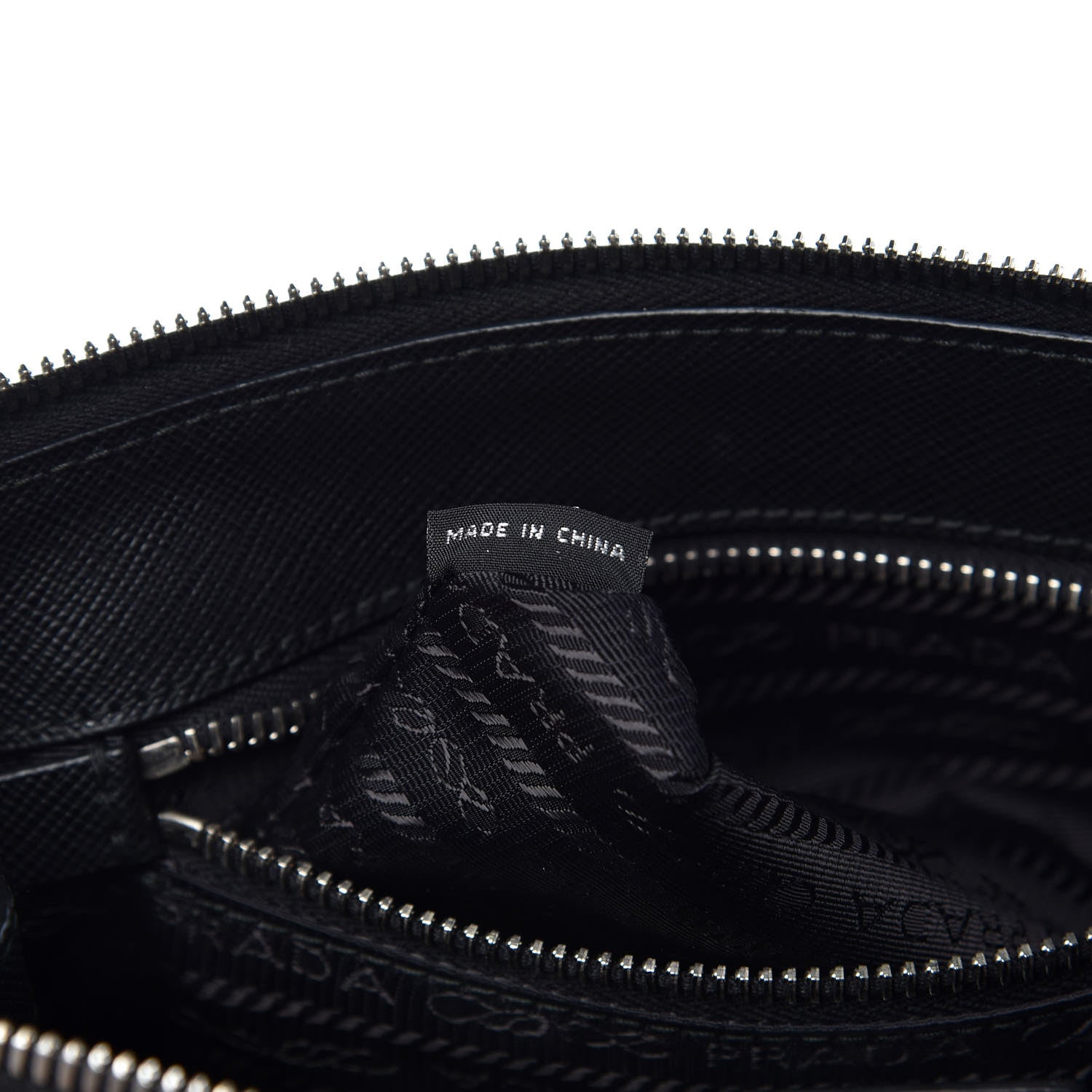 Prada Saffiano Pouch Wristlet Black 7 of 13