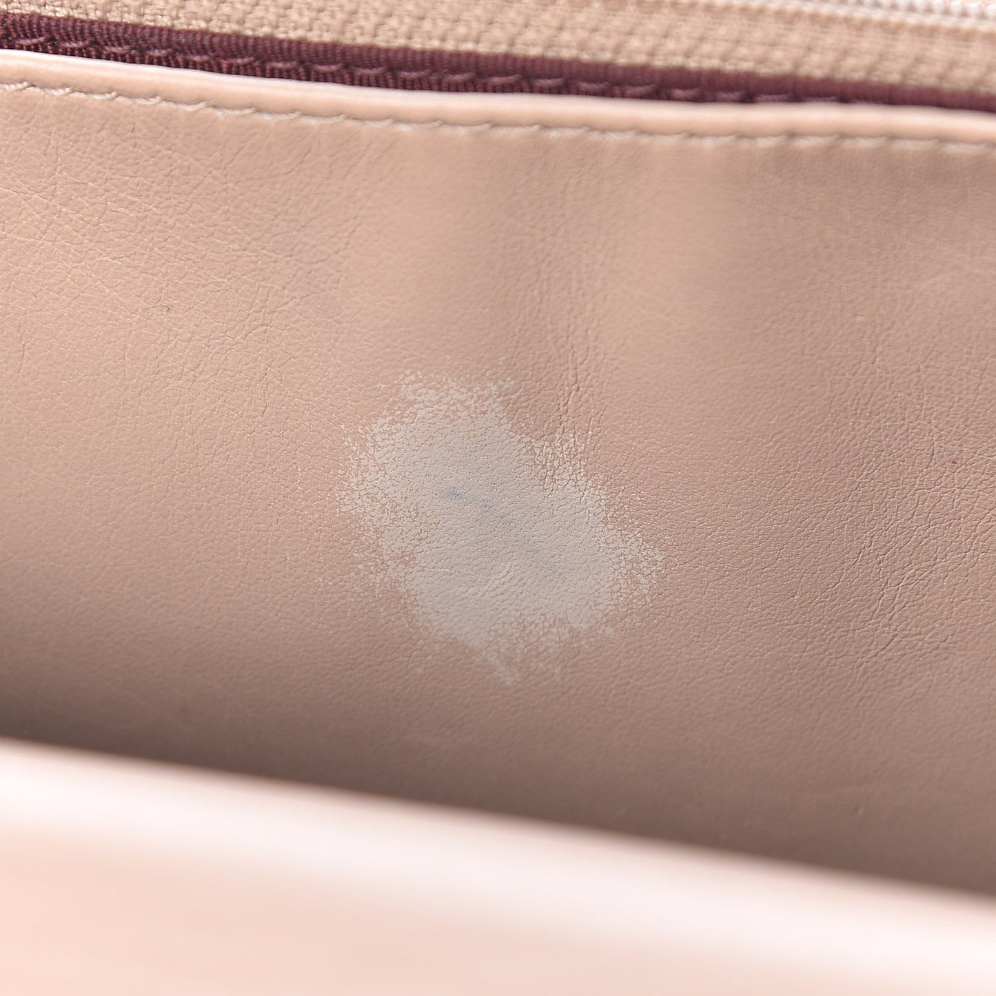Patent Quilted Golden Class Wallet on Chain WOC Light Beige