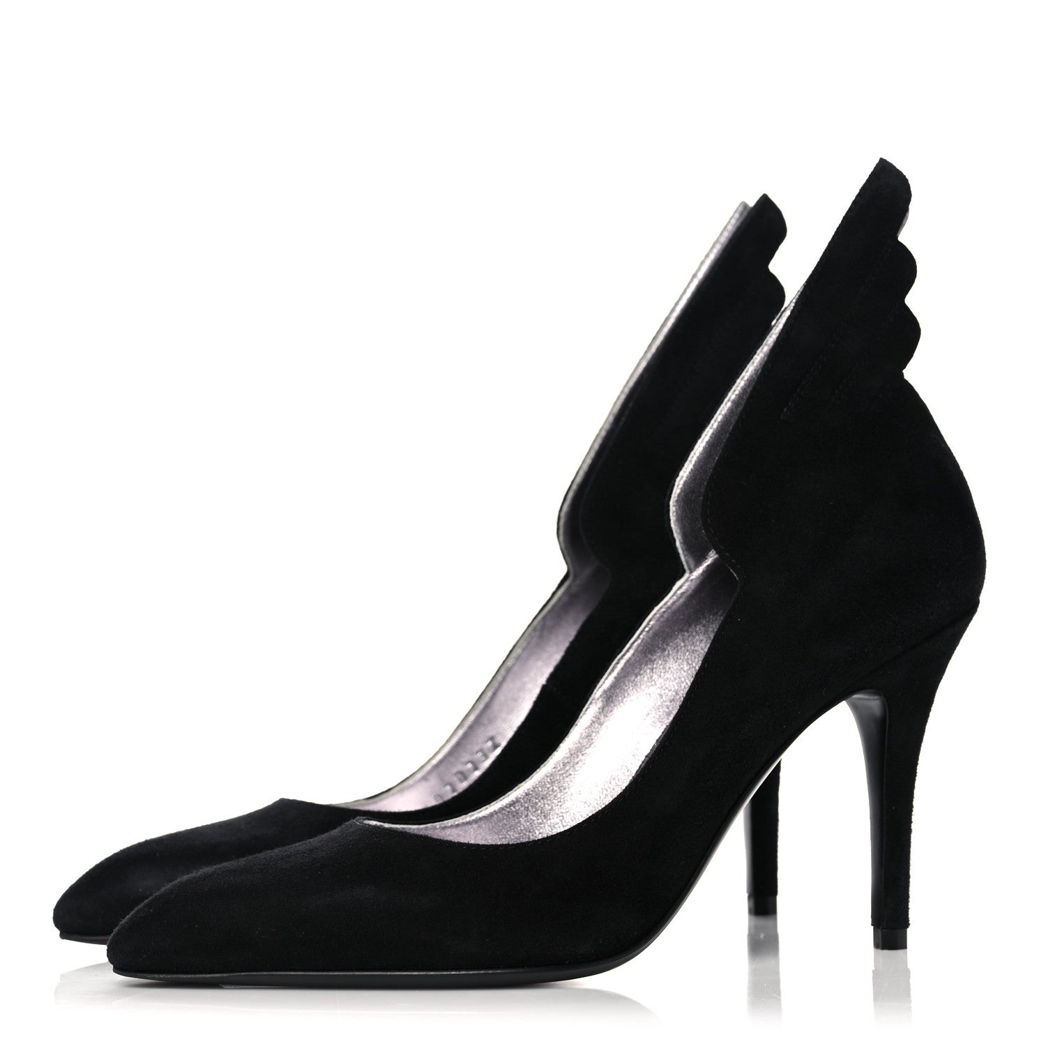 Hermes Suede Goatskin Victoire 90 Pumps 35 Black 3 of 13
