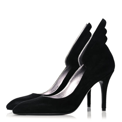 Hermes Suede Goatskin Victoire 90 Pumps 35 Black 3 of 13