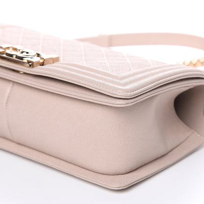 Chanel Iridescent Caviar Quilted Medium Boy Flap Light Beige 9 of 11