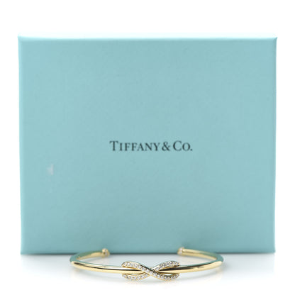 Tiffany 18K Yellow Gold Diamond Infinity Cuff Bracelet 5 of 5