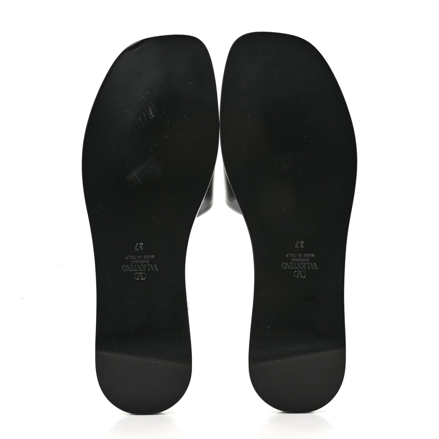 Nappa Vlogo Flat Slide Sandals 37 Black