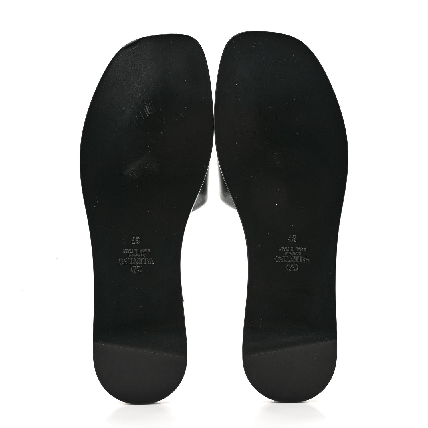 Valentino Garavani Nappa Vlogo Flat Slide Sandals 37 Black 6 of 10
