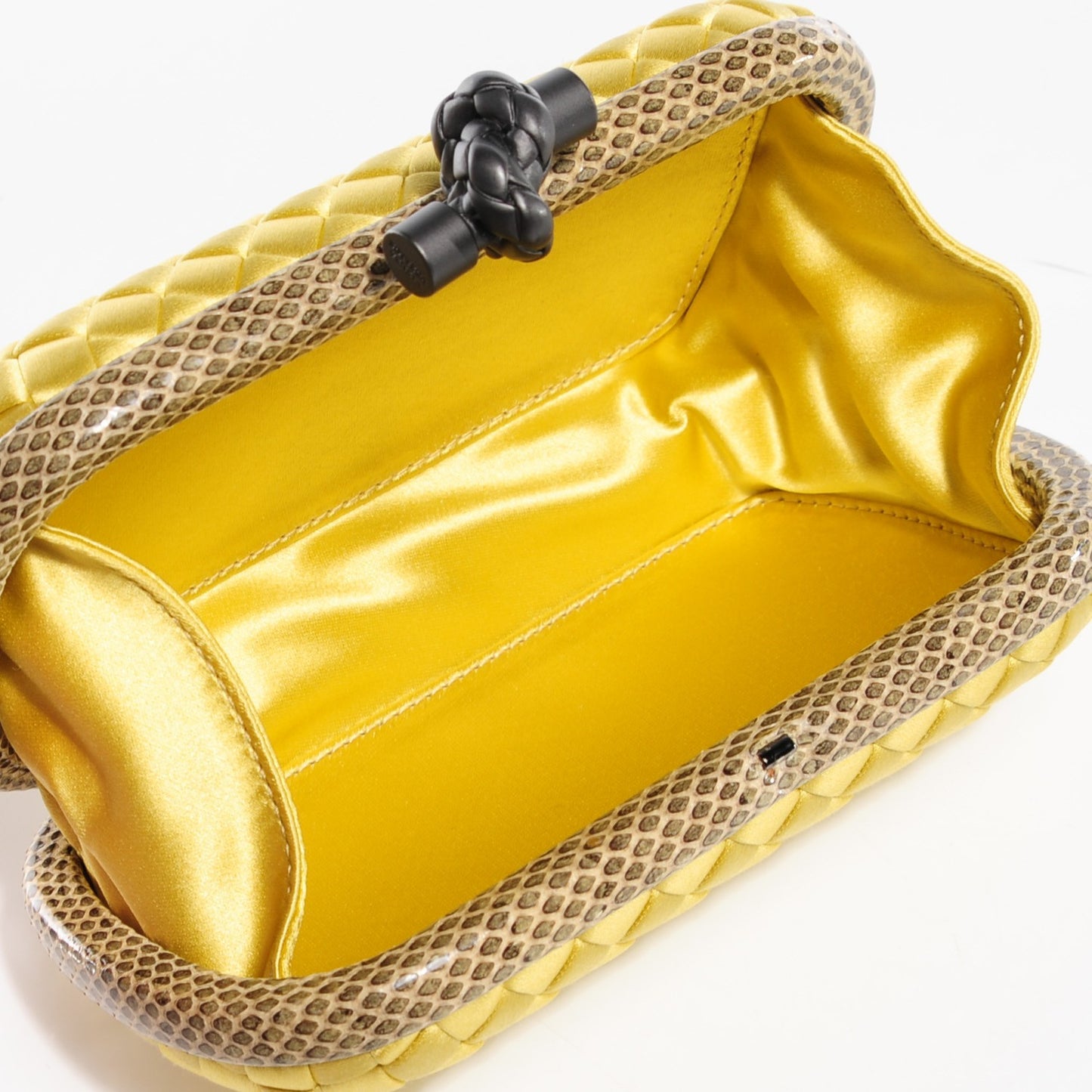 Satin Intreccio Impero Ayers Knot Clutch Duchesse
