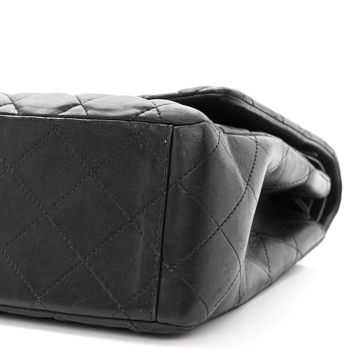 Lambskin Quilted Maxi Double Flap Black