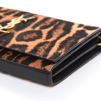 Saint Laurent Calf Hair Monogram Chain Wallet Leopard 9 of 14