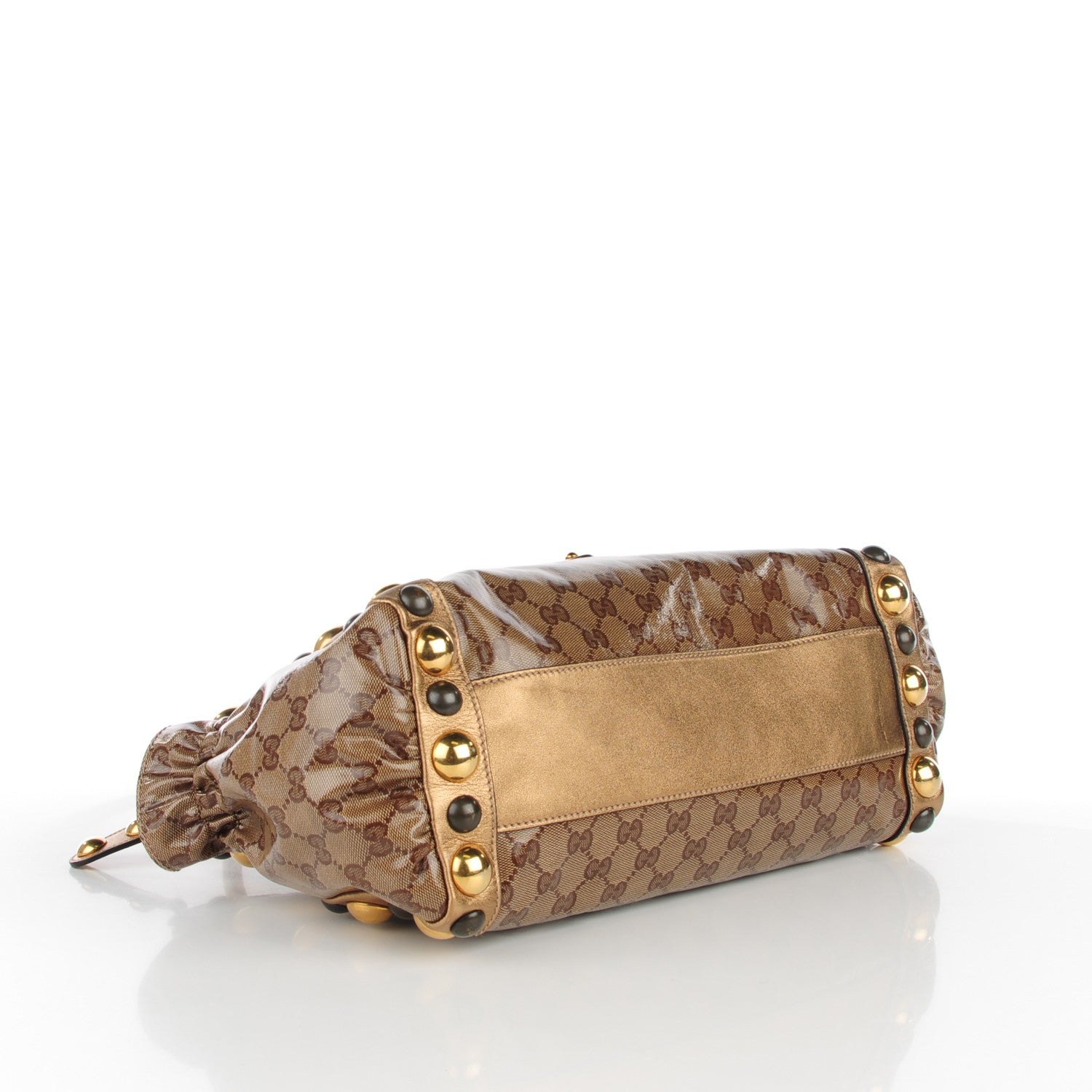 Gucci Crystal Monogram Babouska Tote Gold 4 of 7