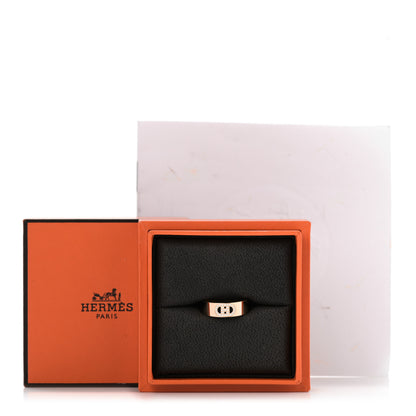 Hermes 18K Rose Gold Diamond PM H D'Ancre Ring 50 5.25 5 of 5