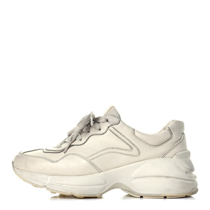 Gucci Soft Calfskin Rhyton Womens Sneakers 37.5 Ivory 1 of 8
