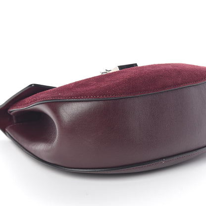 Chloe Suede Smooth Calfskin Drew Shoulder Bag Dark Purple 8 of 9