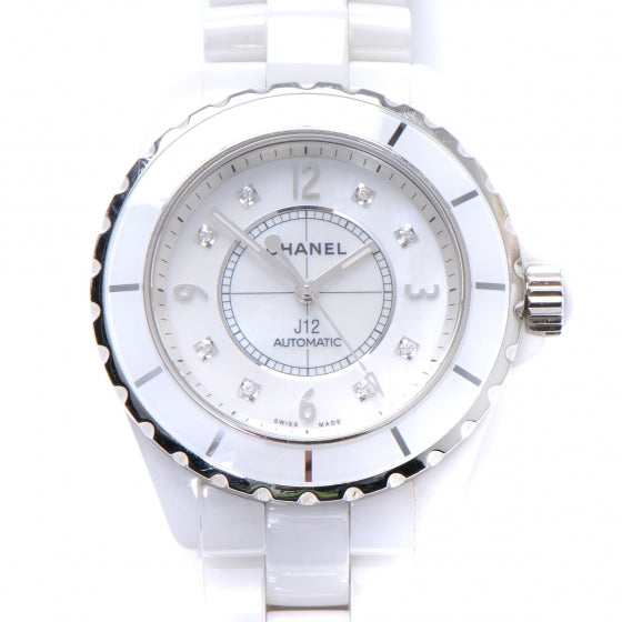 Chanel Stainless Steel Ceramic Diamond 38mm J12 Automatic Watch White 5 of 5