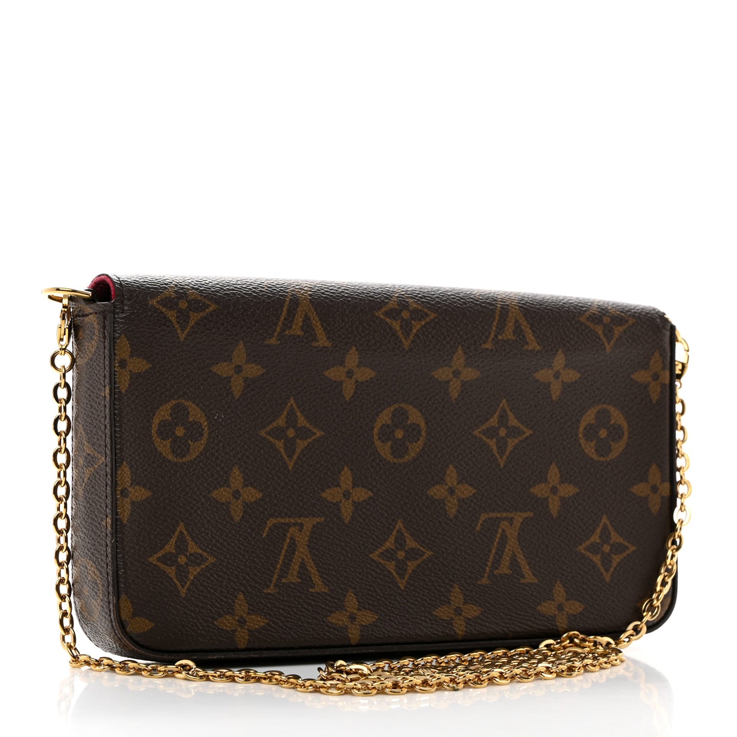 Monogram Pochette Felicie Chain Wallet Fuchsia