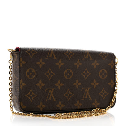Louis Vuitton Monogram Pochette Felicie Chain Wallet Fuchsia 4 of 10