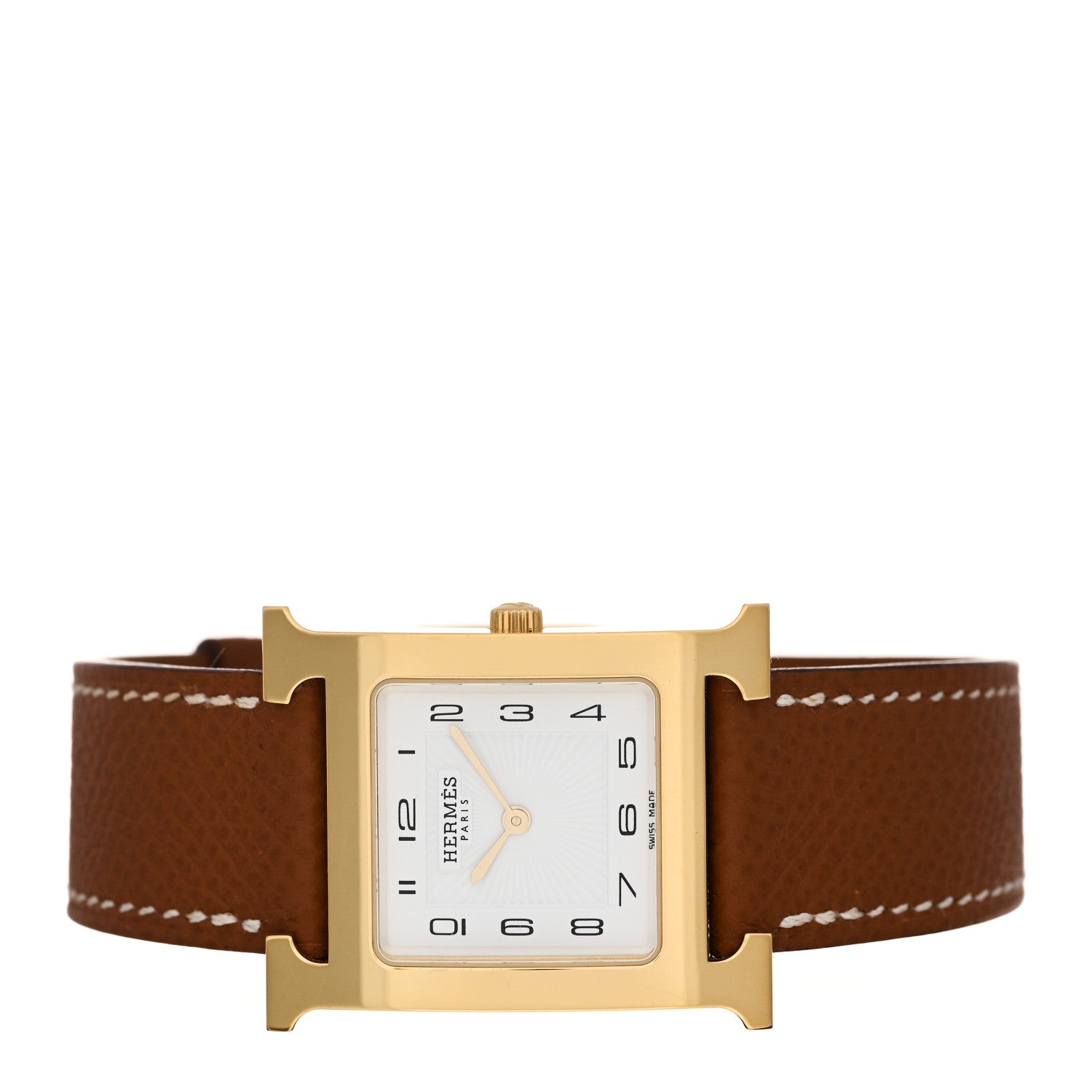 Hermes Stainless Steel Epsom 26mm Heure H Hour Quartz Watch Gold 2 of 5
