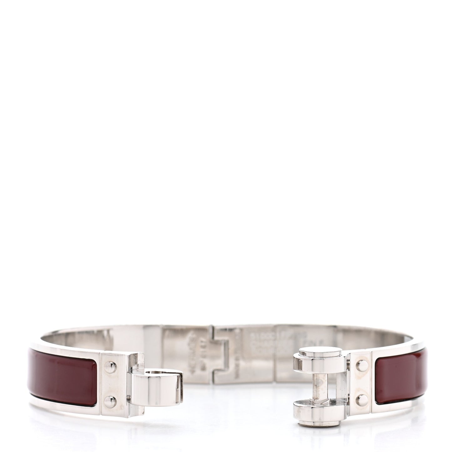 Enamel Charniere Uni Narrow Hinged Bracelet S Bourgogne