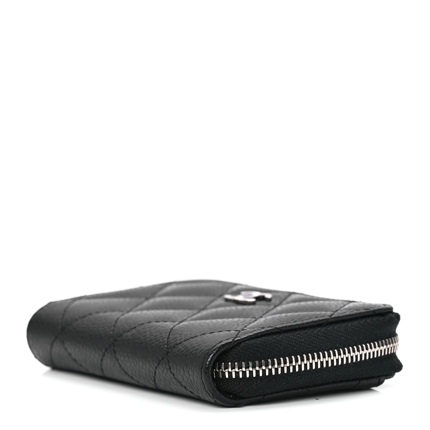 Chanel Caviar Quilted Zip Coin Purse Black 9 of 11
