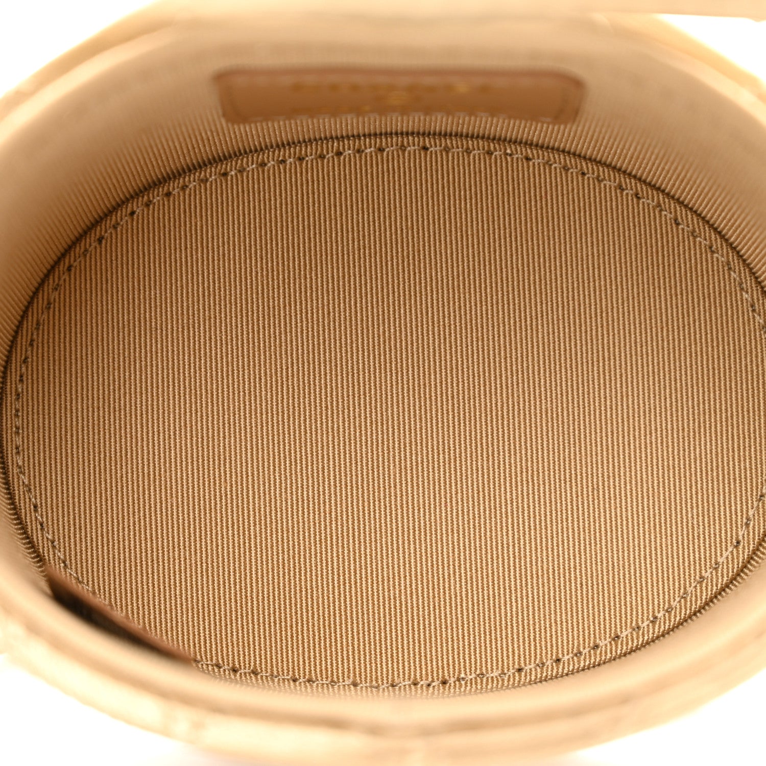 Chanel Metallic Lambskin Quilted Round Mini Vanity Case With Chain Gold 5 of 11
