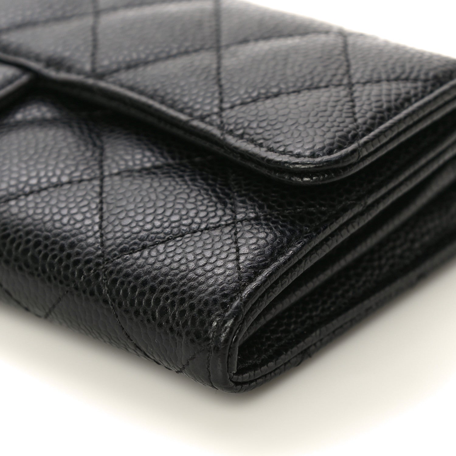 Chanel Caviar Quilted Large Gusset Flap Wallet Black 11 of 12